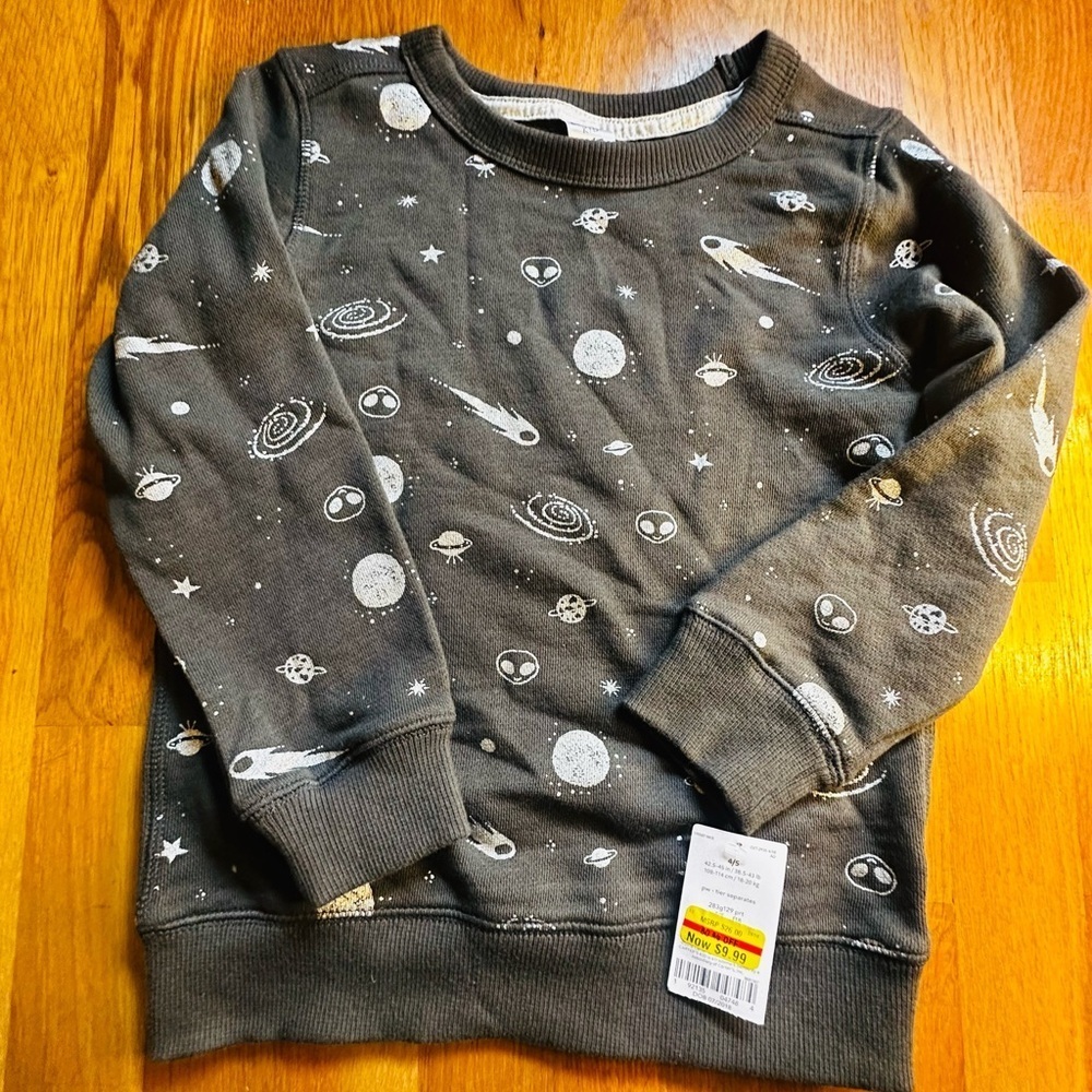 Carter's Gray Space Adventure Sweatshirt NWT